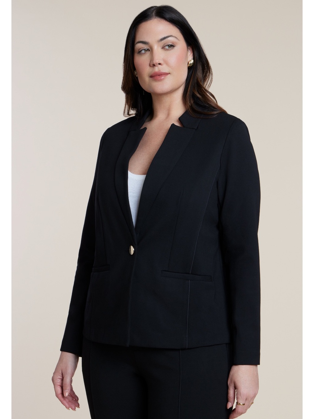 Ready for Work Classic Black Women's Single-Button Blazer